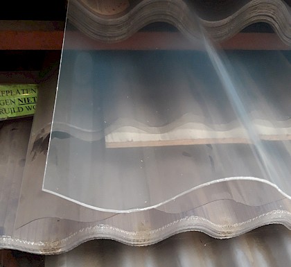 Golfplaat Transparant Glashelder PVC 76/18 1220x1180 werkend 1000mm