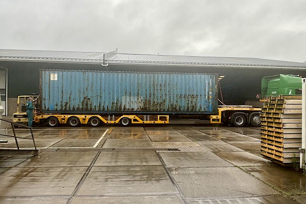 Zeecontainer omgebouwd tot magazijn