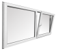 Kunststof Draai/Kiep Kozijn 1000x2000 mm – Wit – Met Aanslagflens