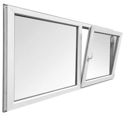 Kunststof Draai/Kiep Kozijn 1000x2000 mm – Wit – Met Aanslagflens