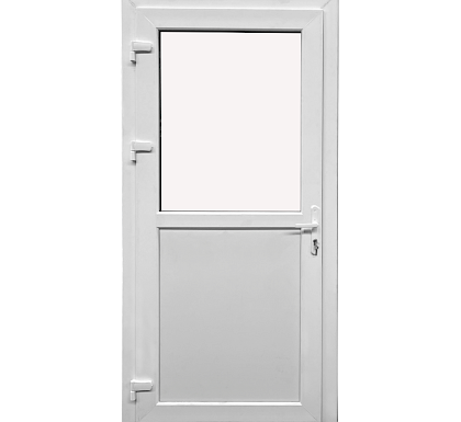 Basic PVC deur 2206x1102 | Met Halfglas | Aanslagflens